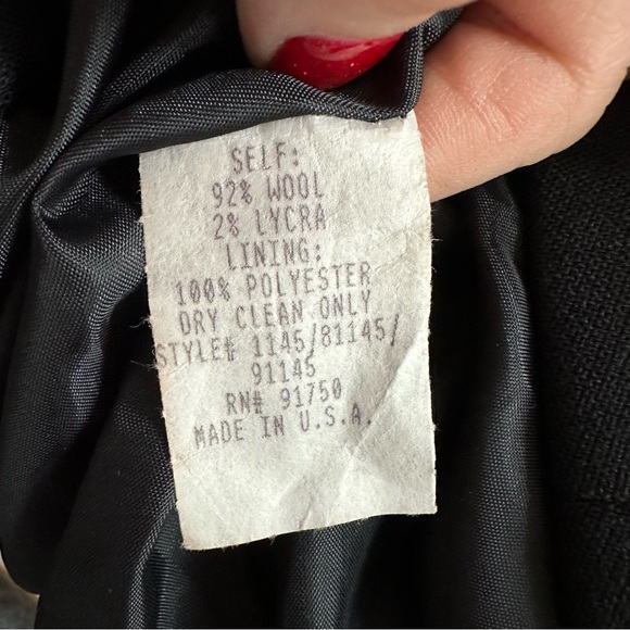 VTG‼ Saks Fifth Avenue Folio Black Wool 1-Button Blazer USA Size Large - Picture 4 of 4